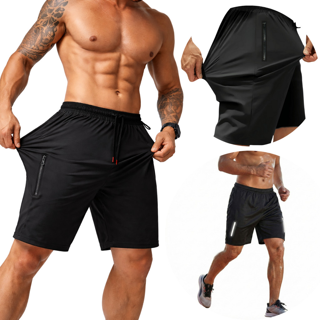 Bermudas Masculina Shorts Dryfit Academia Tactel com Elastano Bolso com Ziper Leve Impermeável
