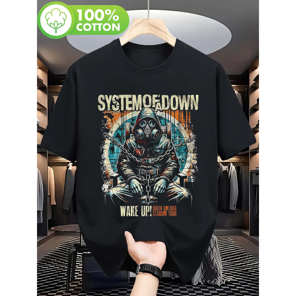 Camiseta Oversized T-shirt Feminina System Of a SOAD Wake Up Unisex Estampa Confortável Estilosa Atemporal Casual Confor