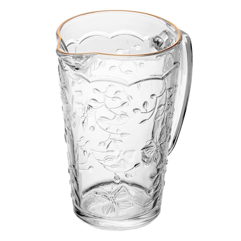 Jarra 750ml New Butterfly Cristal Ecológico com Fio de Ouro Lyor para Água Sucos Bebidas Mesa Posta Elegante Casa Mini