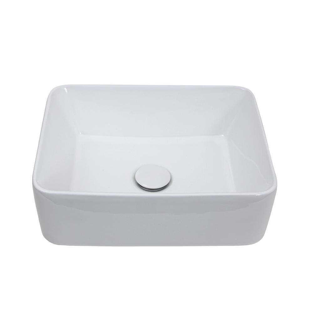 Cuba de Apoio para Banheiro Retangular Louça Cerâmica Galena - Branco em Oferta na Shopee