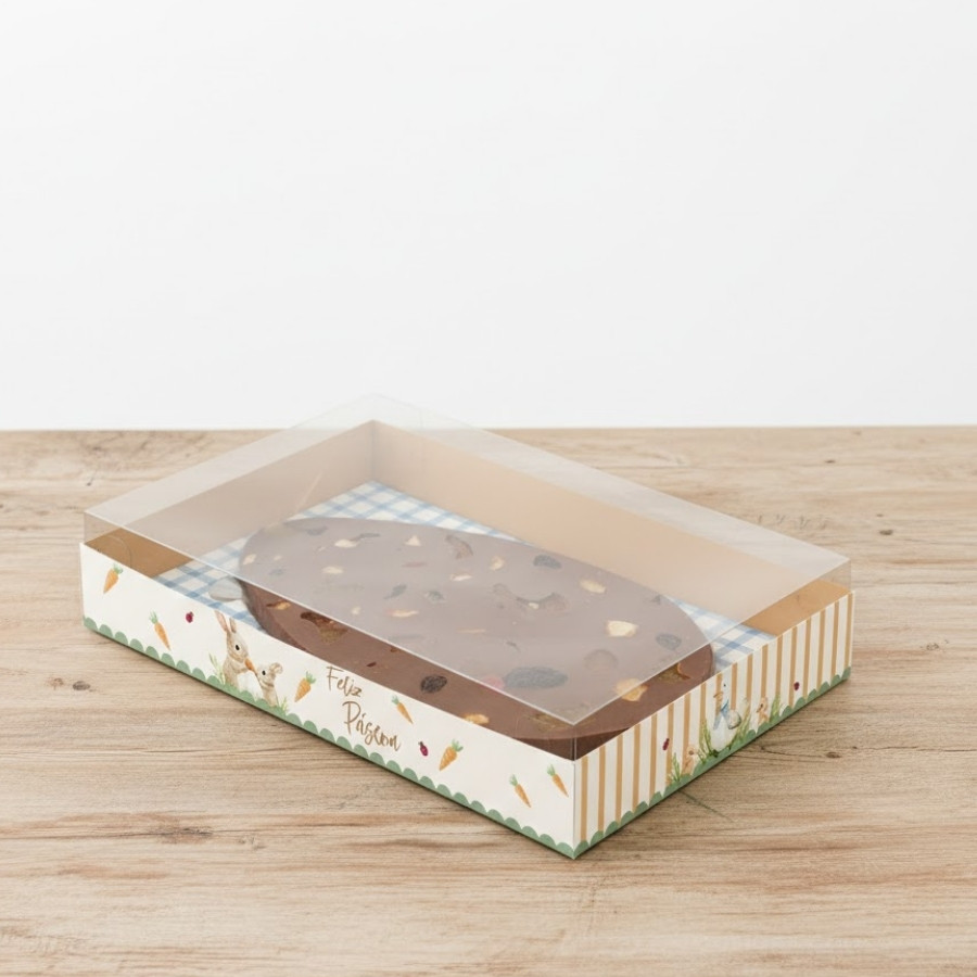 Caixa Para Ovo Tablete de 250g - Páscoa Lovely Garden - P 16x11x3cm - 6 unidades - Cromus - Rizzo