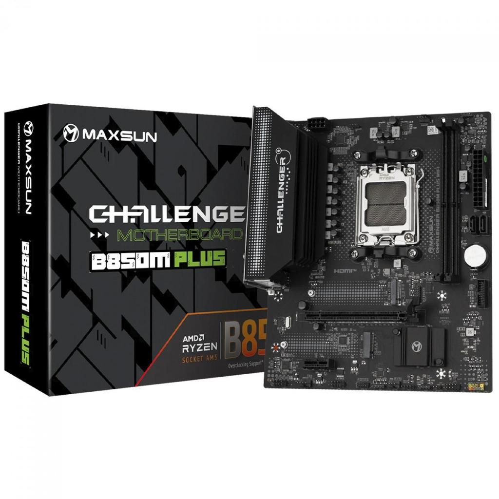 Placa Mãe Maxsun Challenger B850M Plus WiFi, Chipset B850, AMD AM5, mATX, DDR5 em Oferta na Shopee