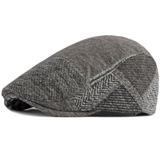 Boina para homens e mulheres, chapéu de outono e inverno, boina xadrez ajustável, boina estilo «ivy», boina de aba reta,