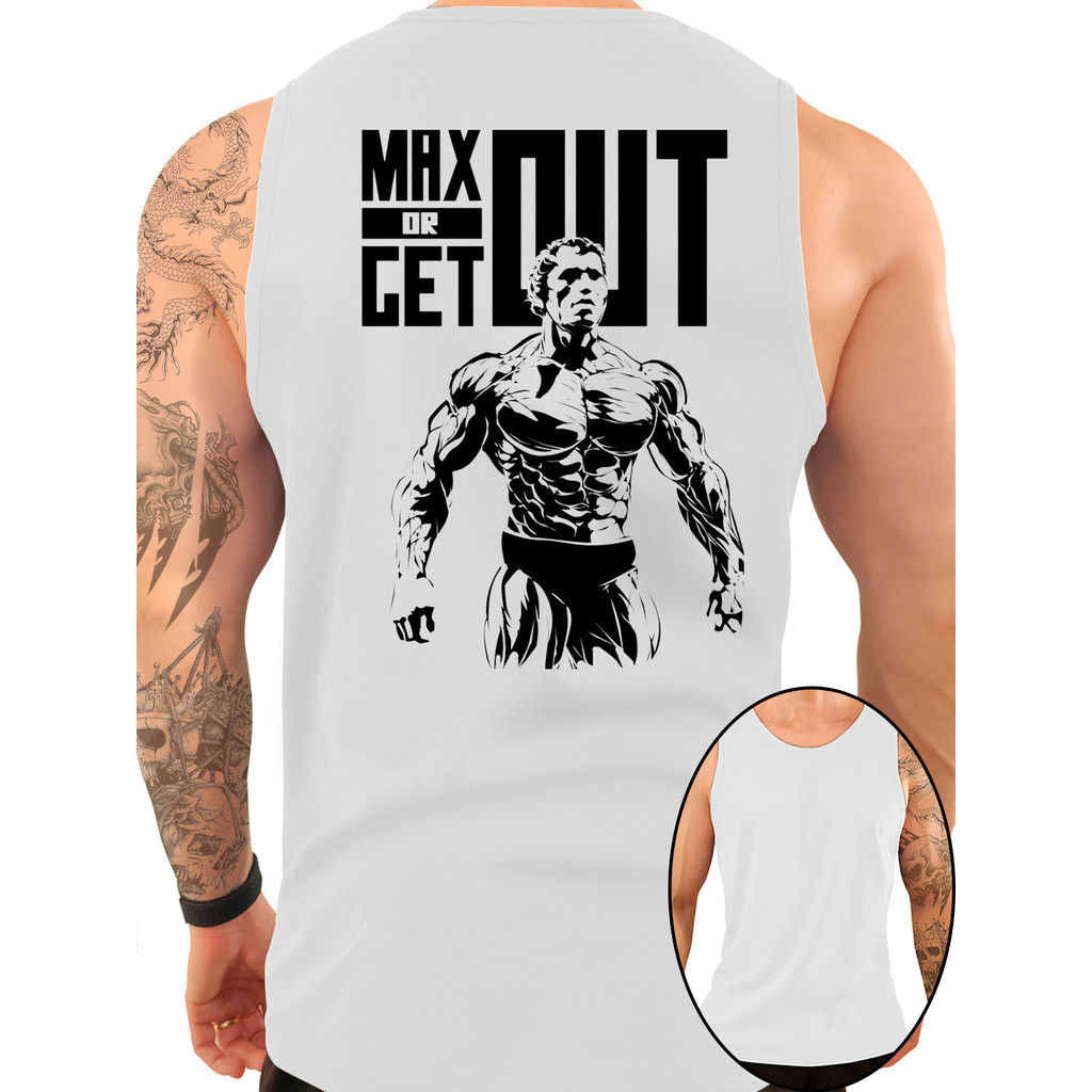 Regata Masculina Bodybuilding Arnold Musculação 100% Algodão Camisa Cavada Treino Academia