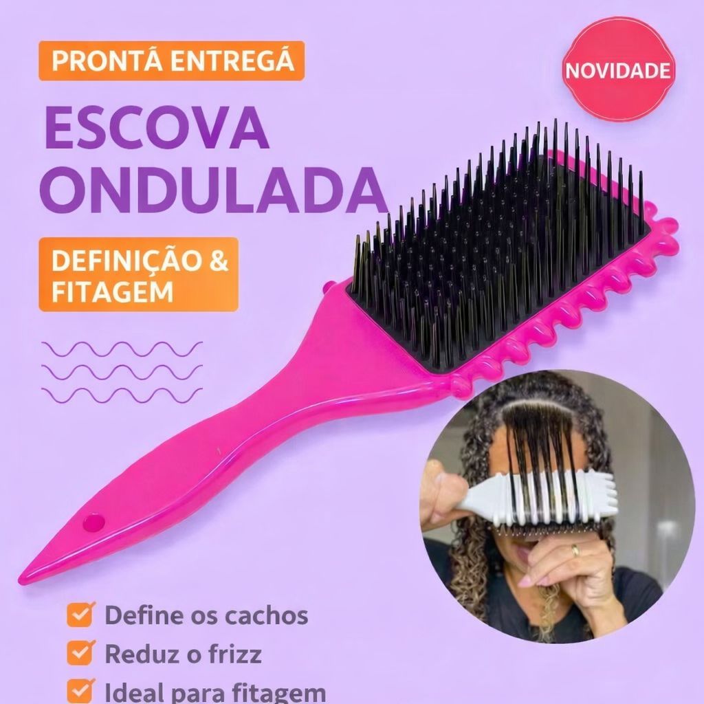Escova De Estilo Bounce Curl Define e Finaliza Cachos Pronta Entrega