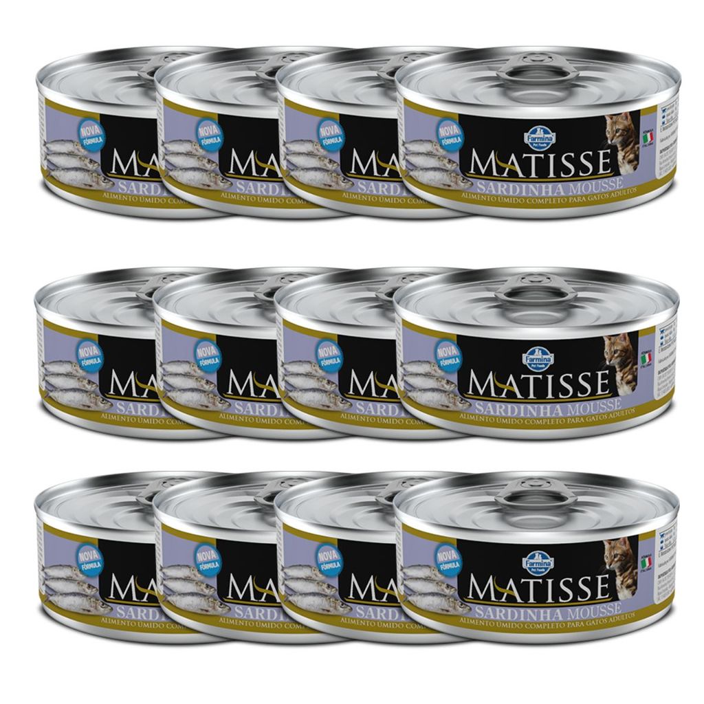 Kit 12x Matisse Cat Wet Mousse Sardinha 85g
