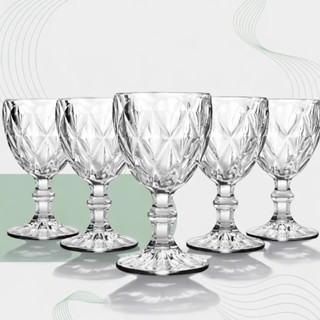 Jogo de Taças Diamond - Taça de Vidro Transparente Diamante Abacaxi Bico de Jaca em Oferta na Shopee