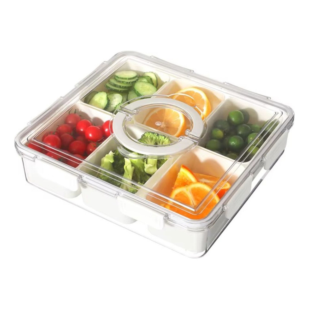 Organizador De Geladeira Hermético Tampa C/6 Divisórias