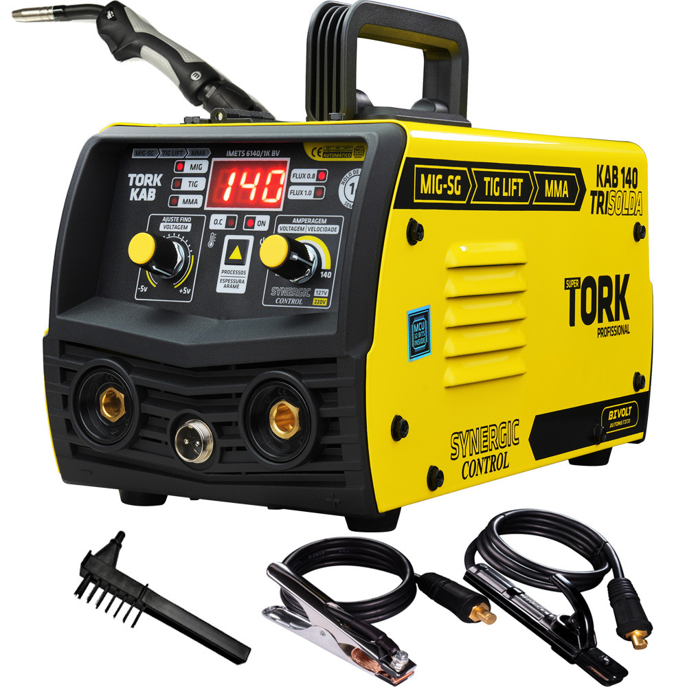 Maquina Tri Solda 140a Mig Tig Eletrodo Serralheiro Bivolt 127/220V Profissional Super Tork em Oferta na Shopee