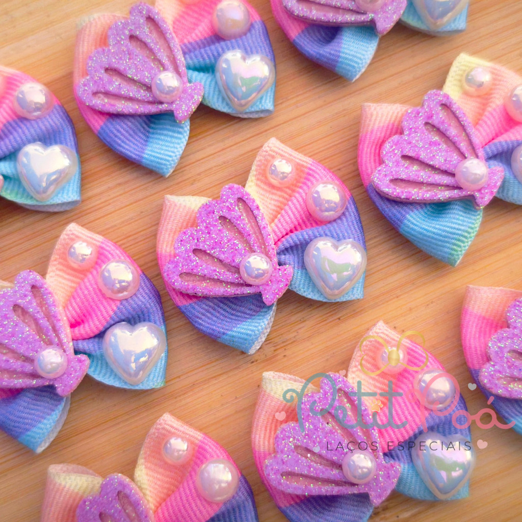 ADESIVO PET LAÇO CONCHA PÉROLAS - BANHO E TOSA (12 UNIDADES)