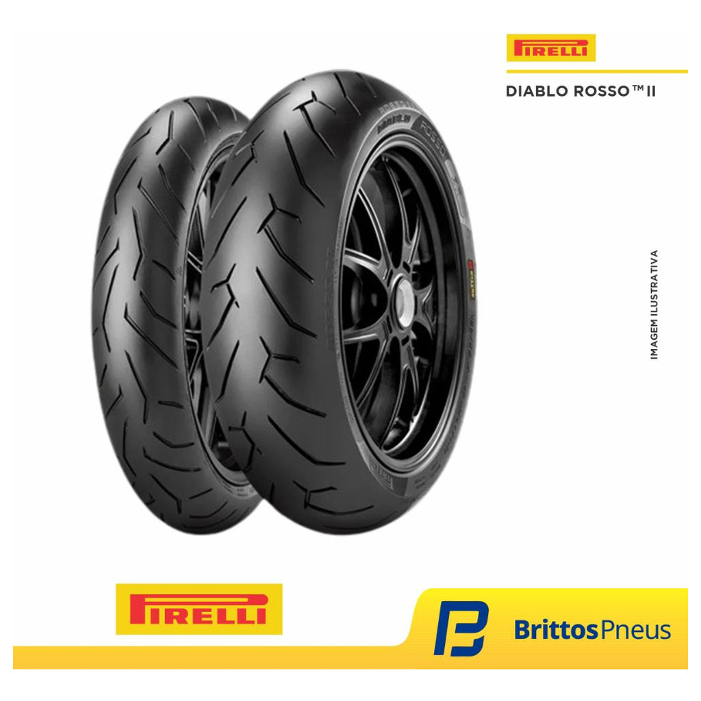 Pneus Pirelli Aro 17 Diablo Rosso 2 - 120/70ZR17 58W + 190/55R17 75W TL — imagem 2 de 2