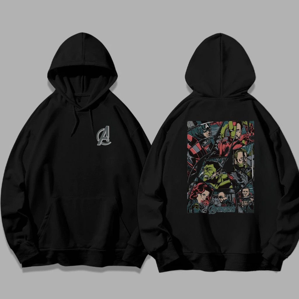 Blusa De Frio Moletom Canguru Vingadores Super Herois Flanelado Com Capuz Unissex Premium