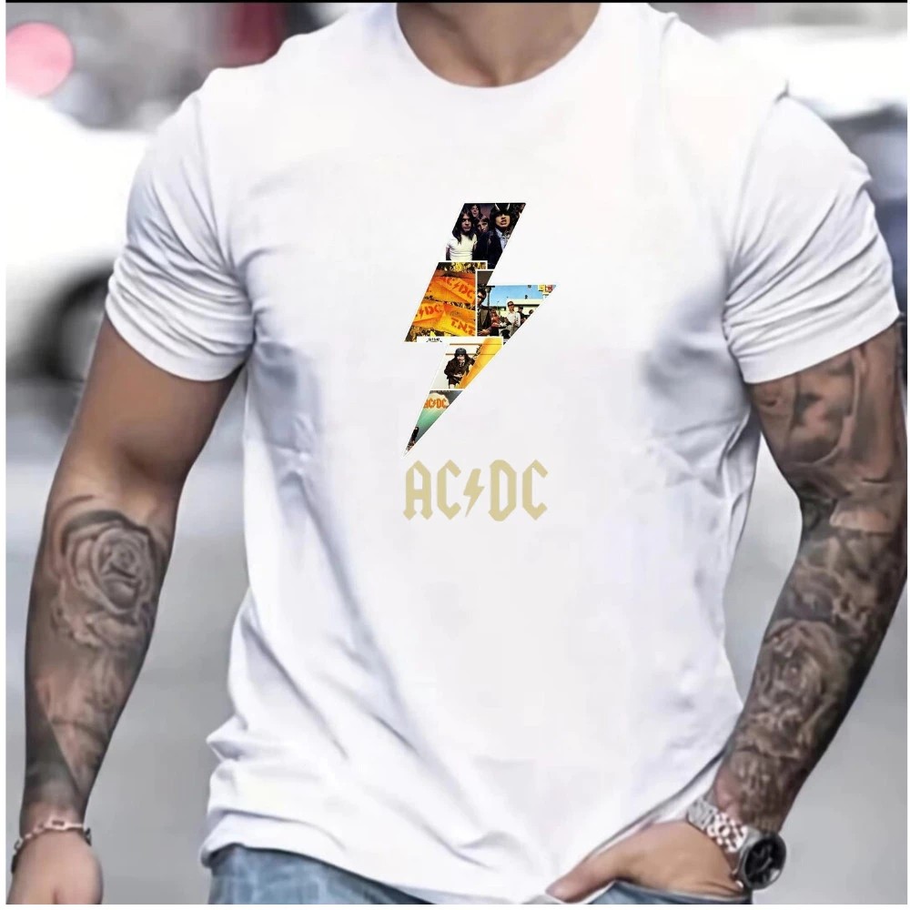 Tshirt Rock Masculina Raio Rock Estampada Lançamento Camiseta 100% Algodão Camisetão  Oversized - Ohana