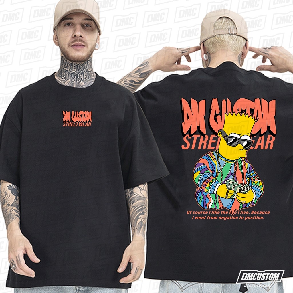 Camisa Camiseta Oversized Streetwear Bart Simpsons Gangster Camisão Estilo Urbano Exclusiva