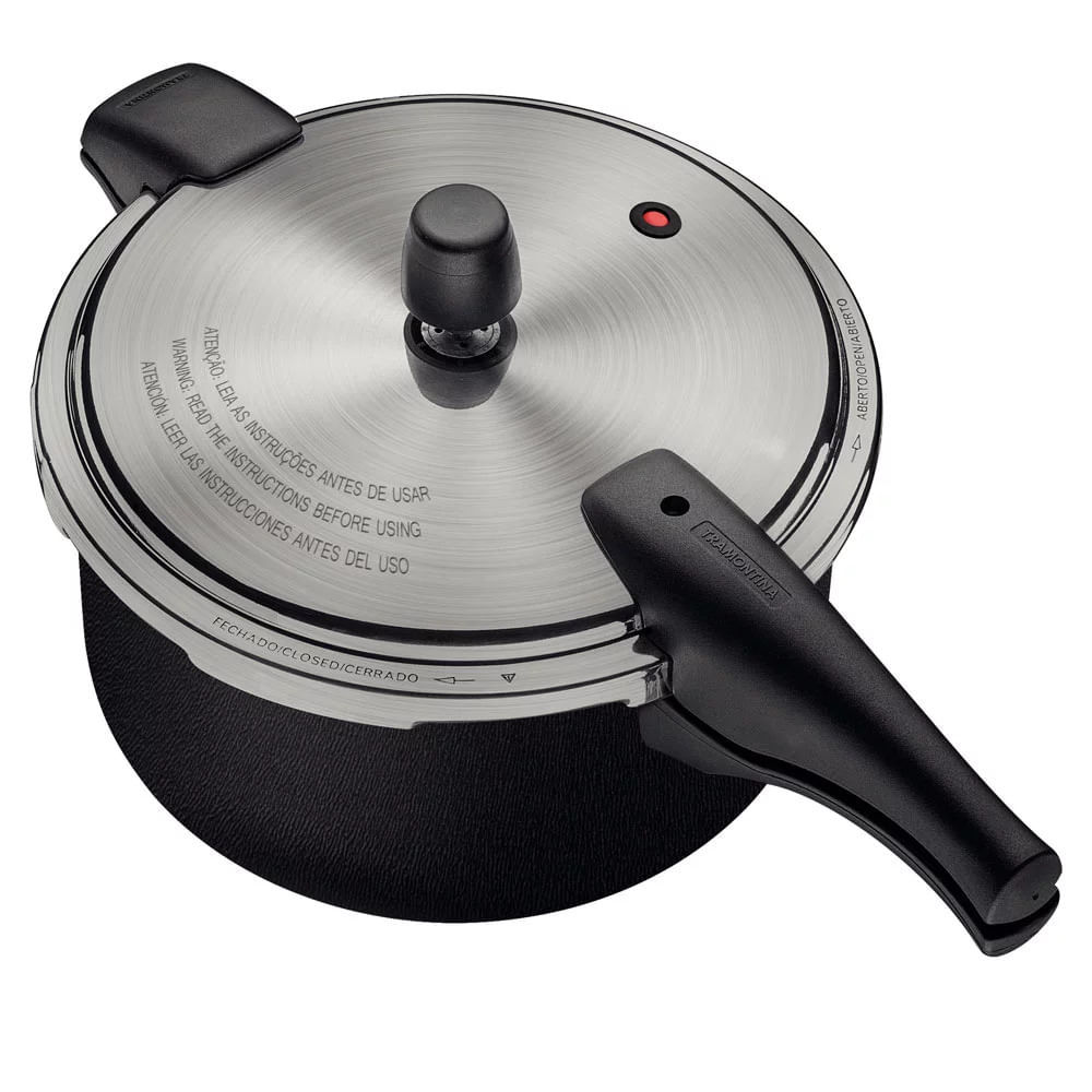 Panela de Pressão Tramontina Vancouver Effect Antiaderente Preta 6L em Oferta na Shopee