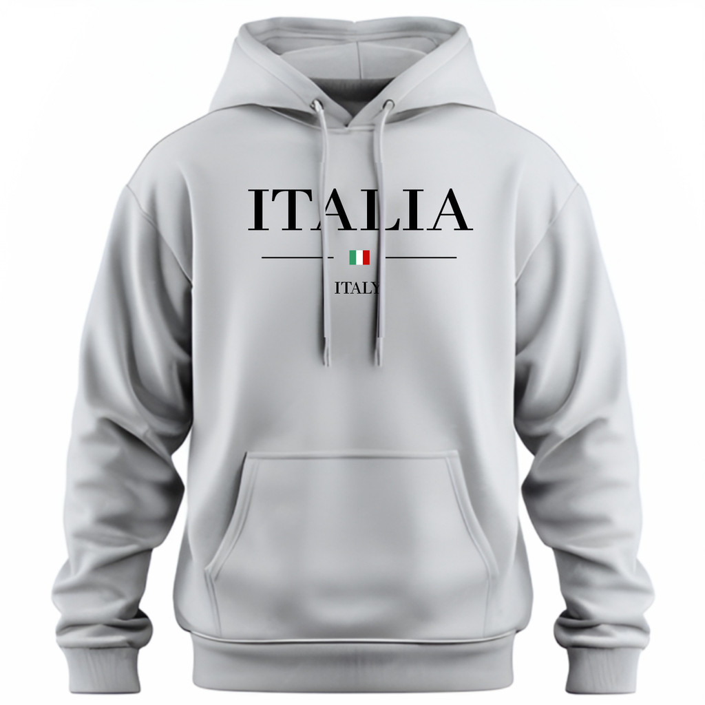 Blusa Moletom Canguru Unissex Masculino Feminino Estampado Italia Flanelado Capuz bolso Premium
