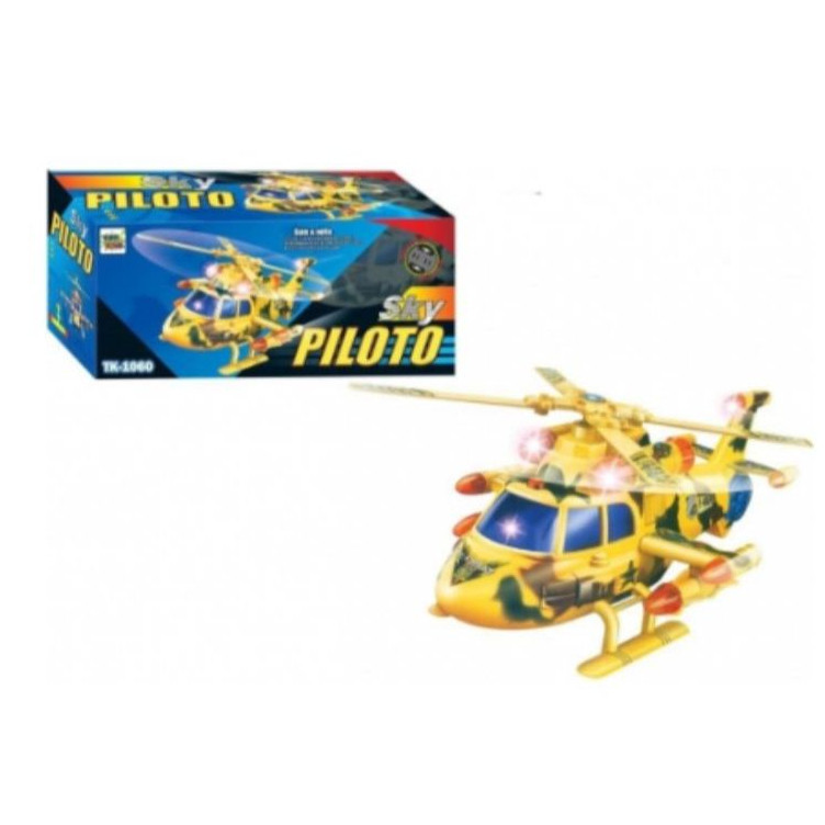 Helicóptero de Brinquedo grande Com Luz e Som Bate e Volta Sky Piloto