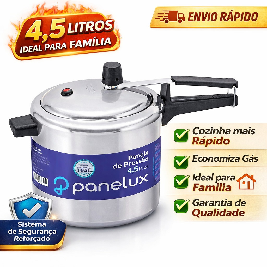 Panela de Pressão Panelux Classic Alumínio Polido 4,5 Litros