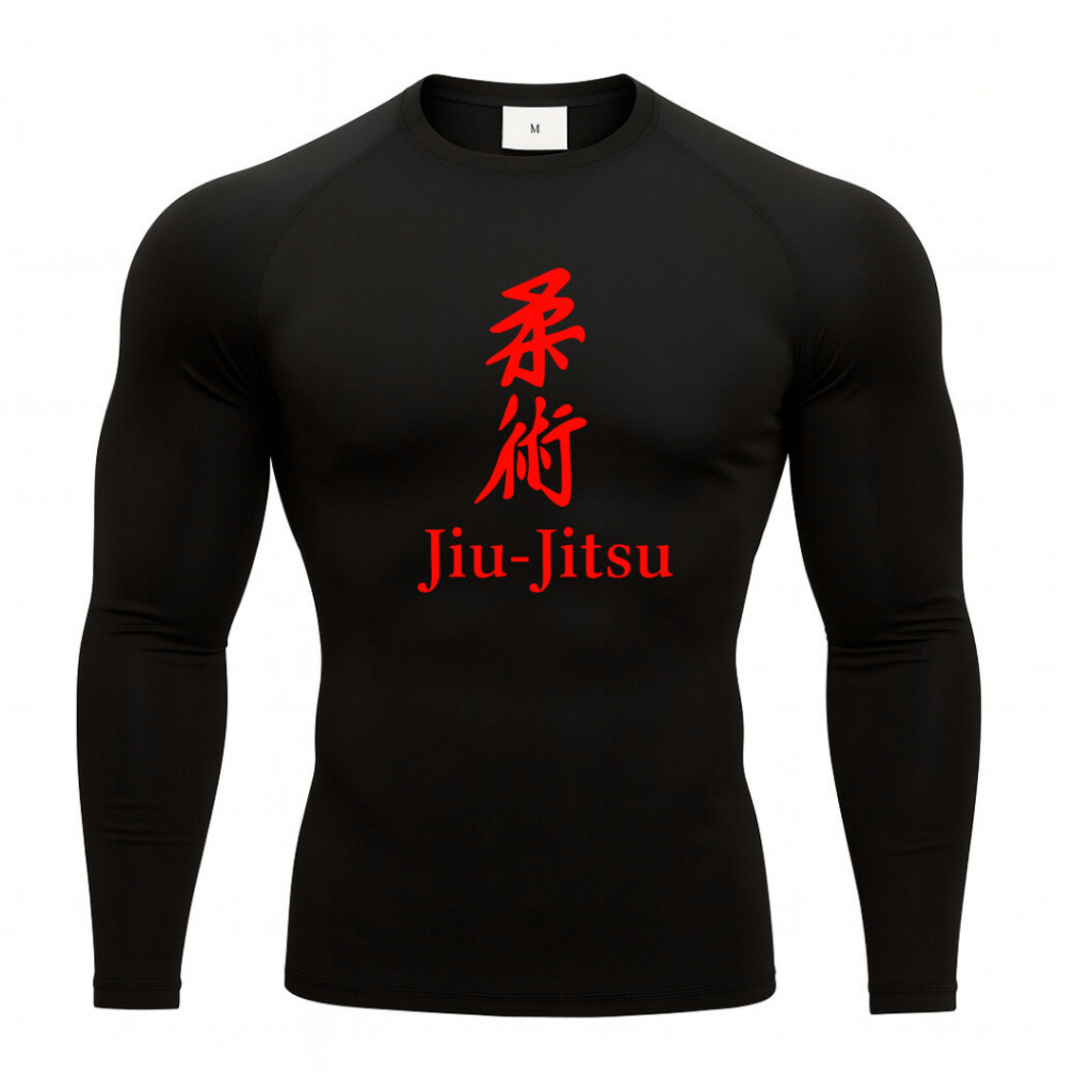 Camiseta Longa UV50+ Compressão Academia Luta JiuJitsu Rash Guard