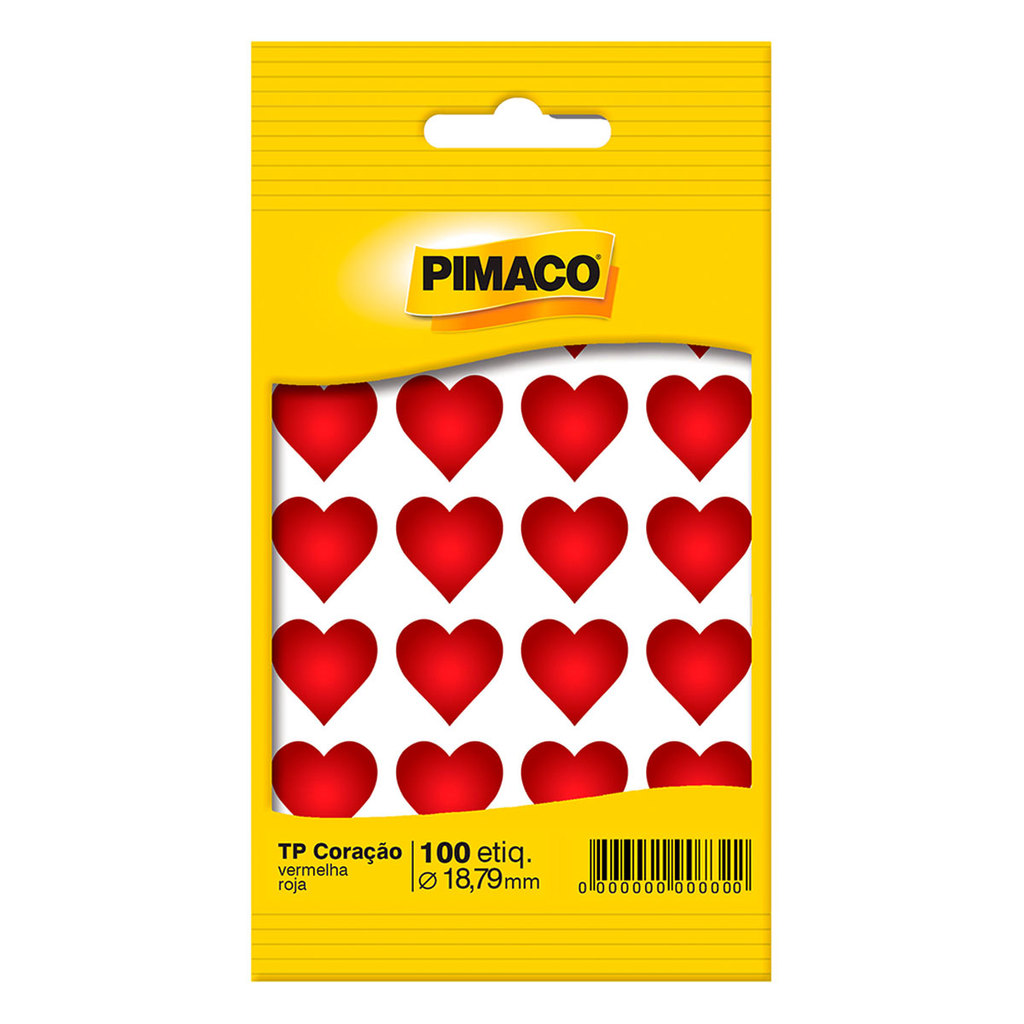 Etiqueta adesiva TP18 coração Vermelho Pimaco em Oferta na Shopee