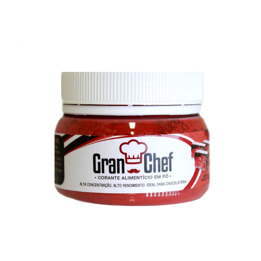 Corante em Pó Lipossolúvel Chocolate 30g Gran Chef Vermelho