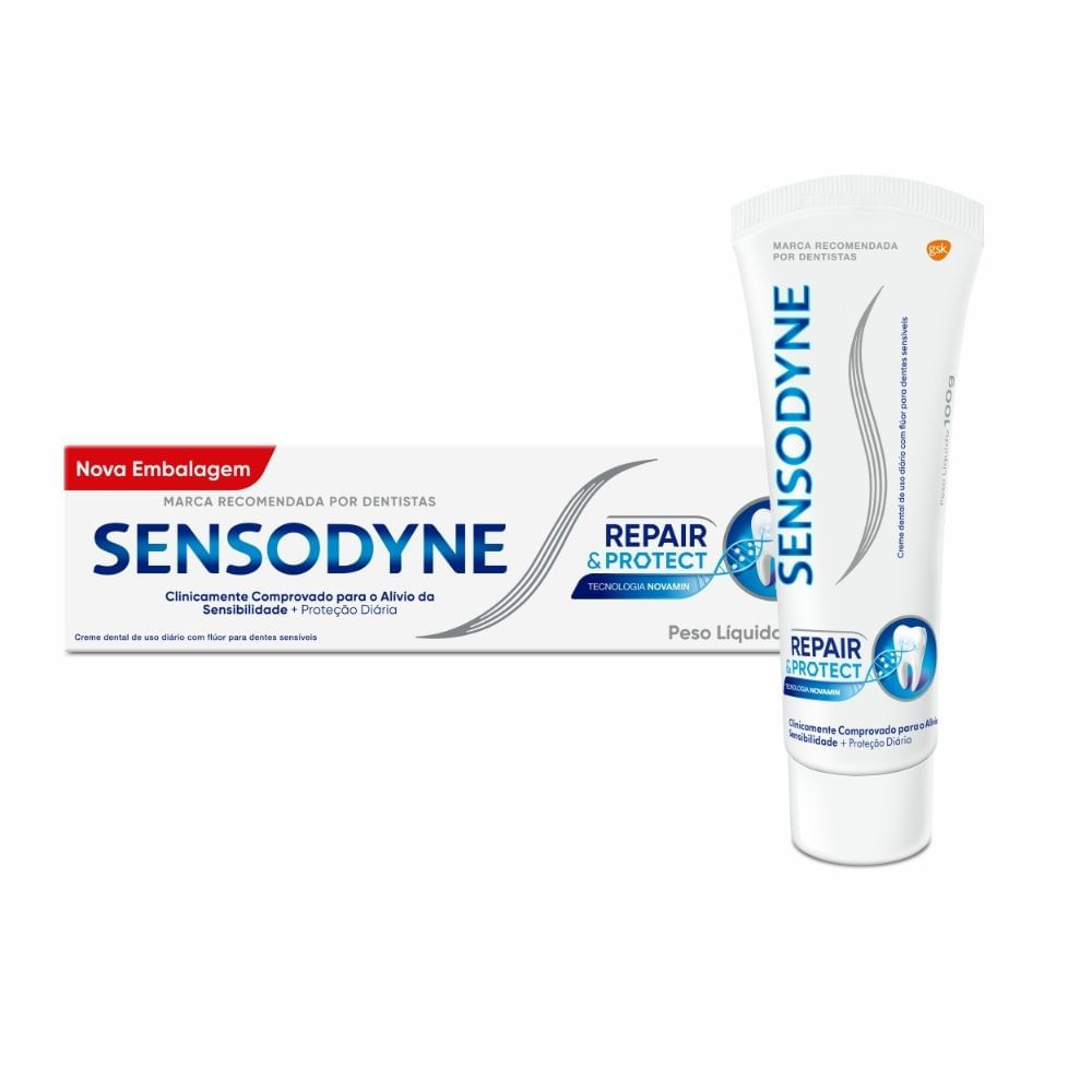 Creme Dental Sensodyne Repair & Protect para Dentes Sensíveis 100g em Oferta na Shopee