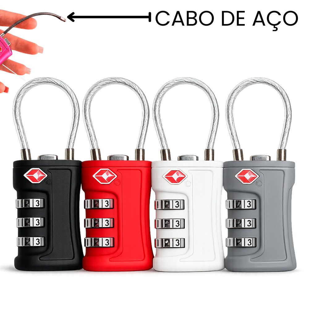 Cadeado TSA com Código Segurança para Bagagem