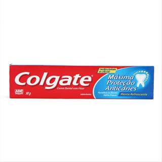 Creme Dental Colgate Máxima Proteção Anticaries 90g em Oferta na Shopee