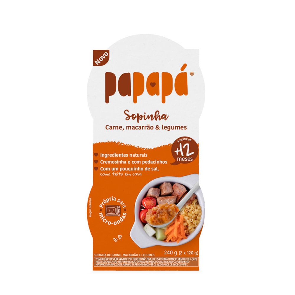 Sopinha Papapá de Carne,Macarrão e Legumes +6 Meses 240g em Oferta na Shopee