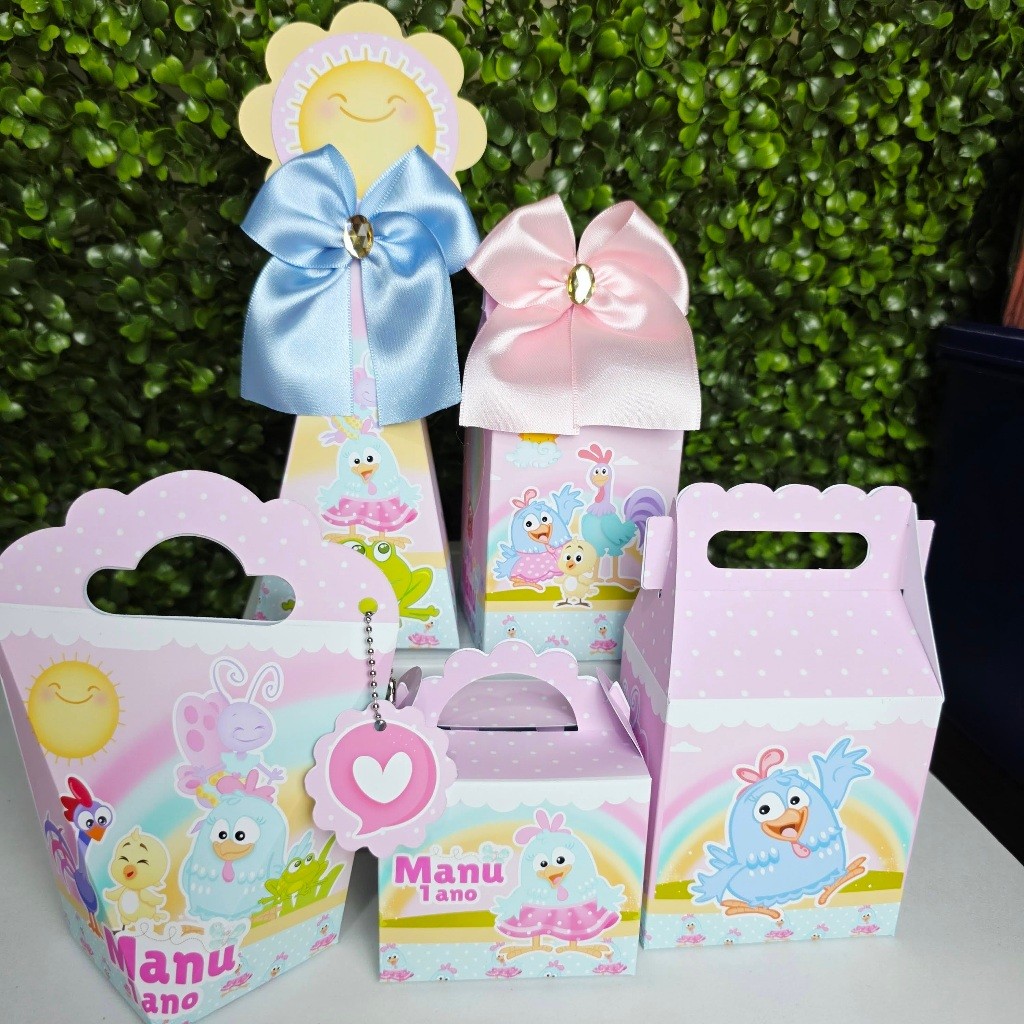 Kit Caixa Montada GALINHA PINTADINHA - Personalizados - Festa infantil - Aniversário - Lembrancinha