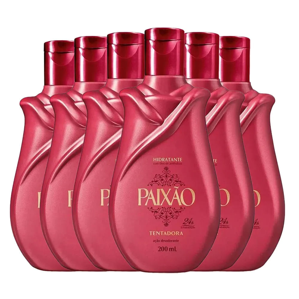 kit Loção Hidratante Paixão Tentadora 200ml - 6 Unidades em Oferta na Shopee
