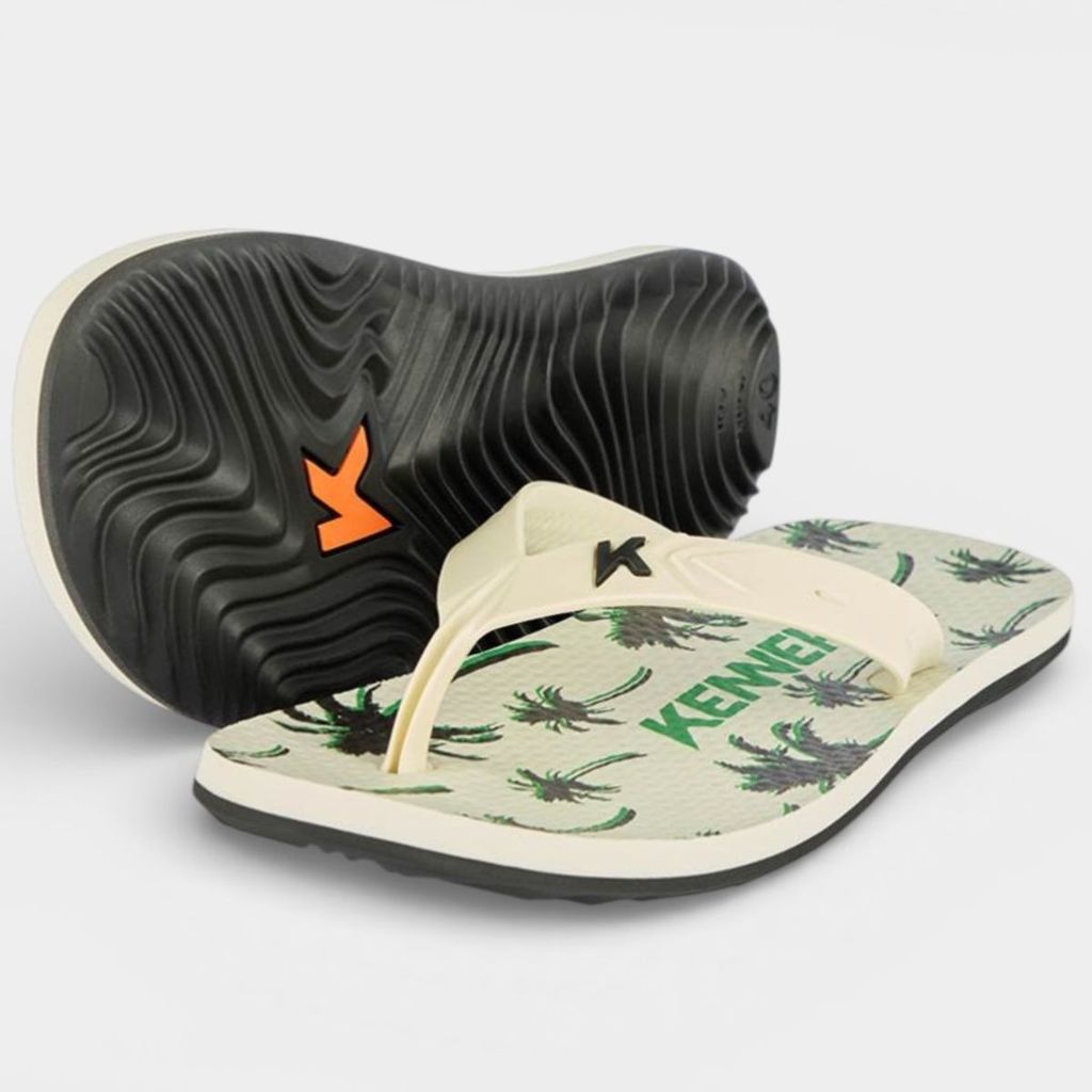 Chinelo Kenner Summer Tropical Masculino - Branco e Verde