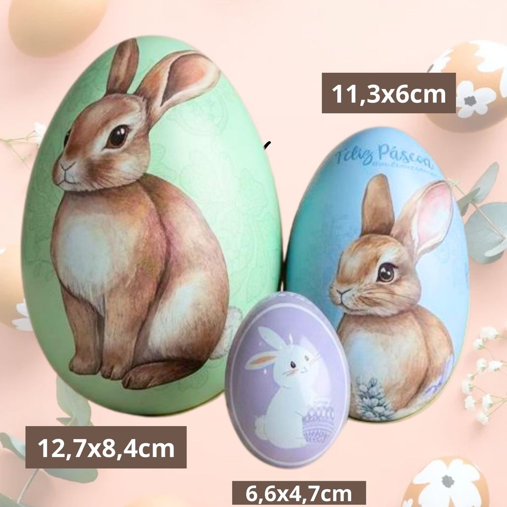 Kit 5 Ovinhos Lata de Pascoa Presente Estampas Variadas Latinha Chocolates Cestas em Oferta na Shopee