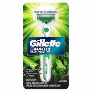 Aparelho de Barbear Gillette Mach3 Sensitive 1 Unidade em Oferta na Shopee