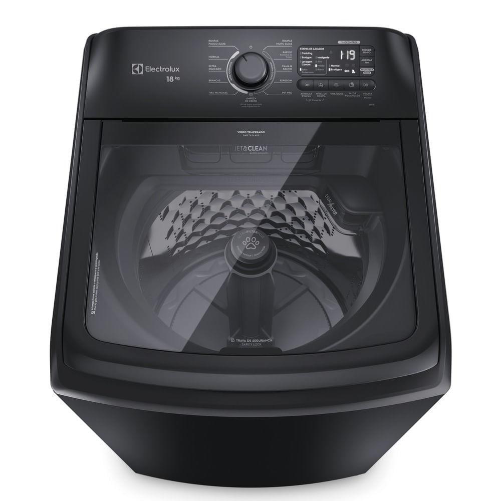Máquina de Lavar Electrolux 18Kg Preta Expert Tripla Filtragem e Jatos Poderosos (LEB18)