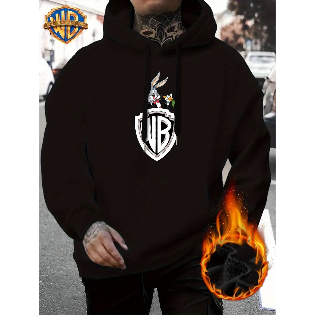 Moletom Unissex Estampa Pernalonga de Terno, Moletom Casual de Inverno, Alta Qualidade, Promoção Envio Rápido