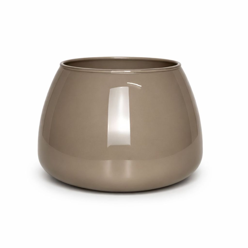 Vaso Redondo Largo de Vidro Cappuccino Vaso Decoração Casa