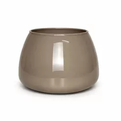 Vaso Redondo Largo de Vidro Cappuccino Vaso Decoração Casa