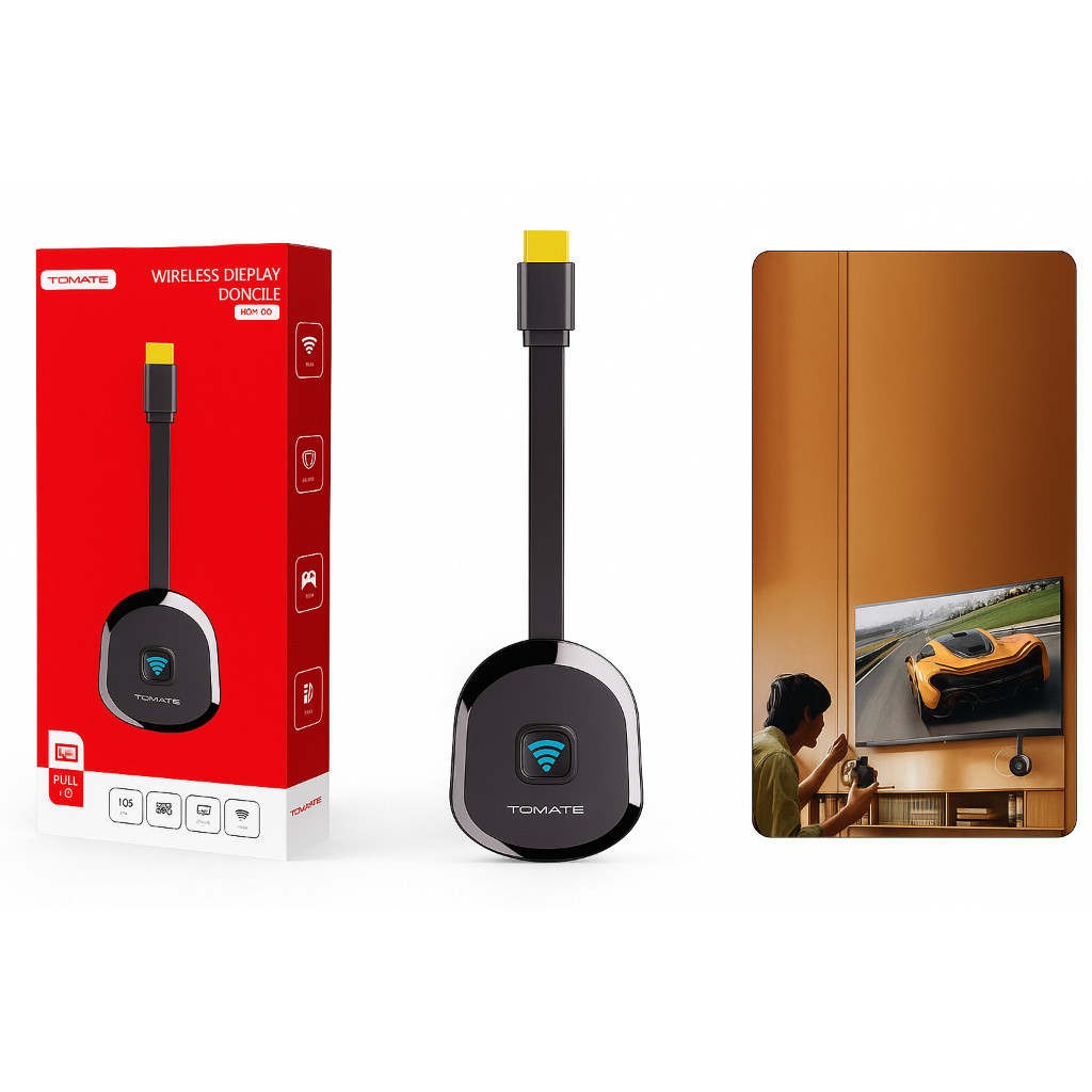 Miracast Dongle HDMI Wireless Tomate Full HD Receptor D Tela Espelha Celular TV Sem Cabo