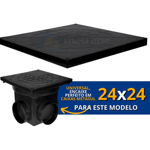 Tampa Metasul Para Caixa Passagem Inspeção 24x24 Polipropileno 150kg