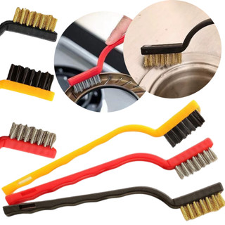 Kit Escovas de Aço Multiuso Aço Latão Nylon Cabo Plástico Limpeza Forno Grelha Fogão Chur…