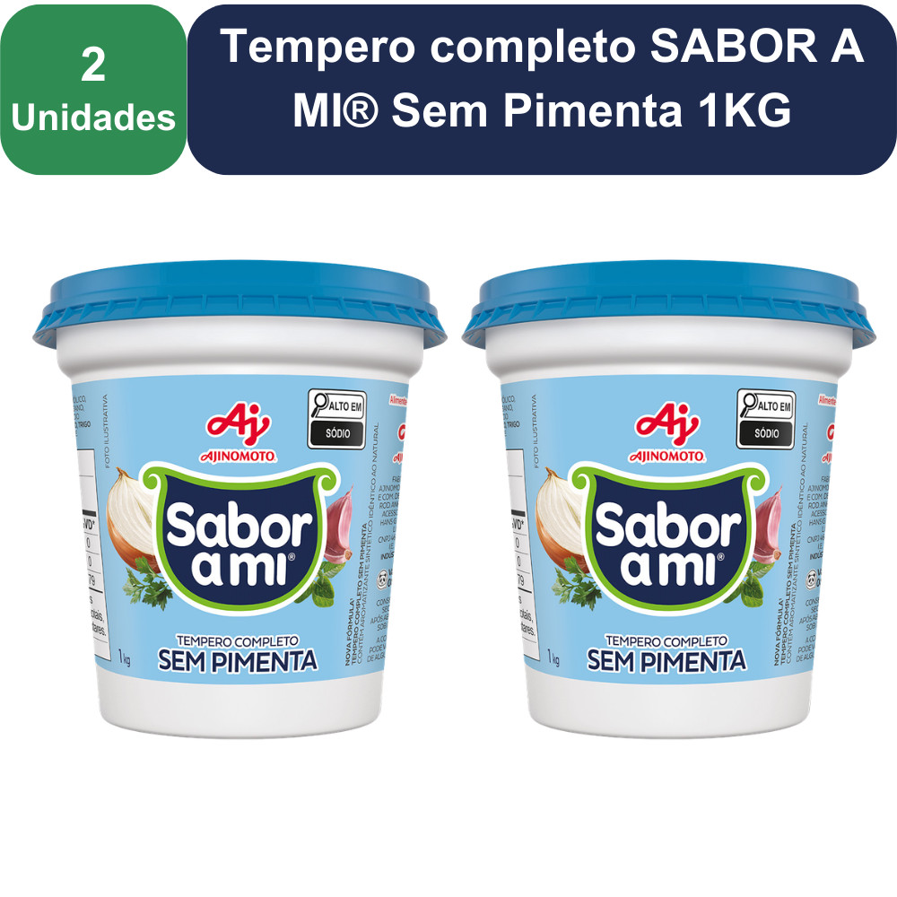 Kit 2 Unidades Tempero completo SABOR A MI® Sem Pimenta 1KG em Oferta na Shopee