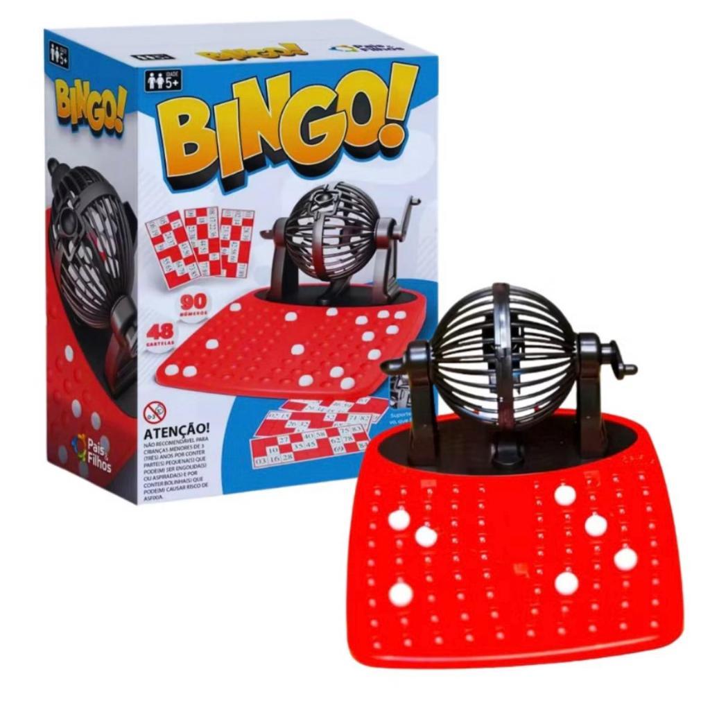 Bingo Pais & Filhos - Com Globo Giratório e 90 Números