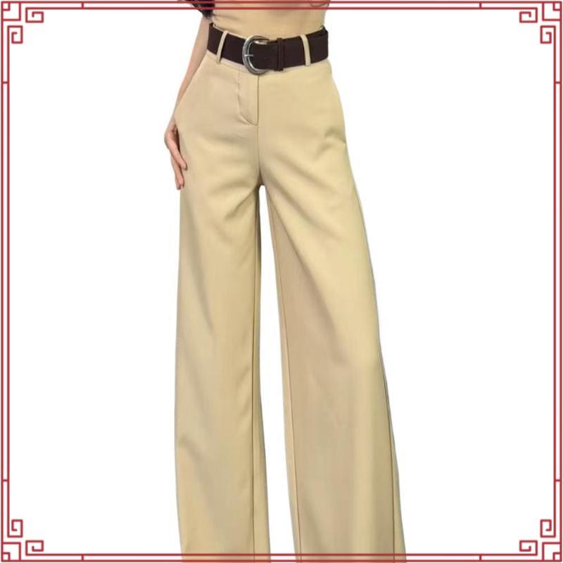 Kit 3 Calça Pantalona Com Cinto alfaiataria Feminina Cintura Alta o Zíper Lateral Flare Social Elegante com Bolsos