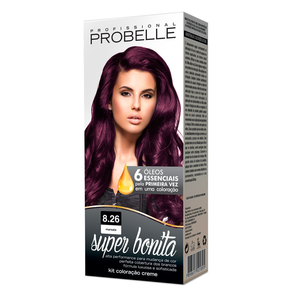 Tintura Super Bonita Probelle Marsala 8.26 em Oferta na Shopee