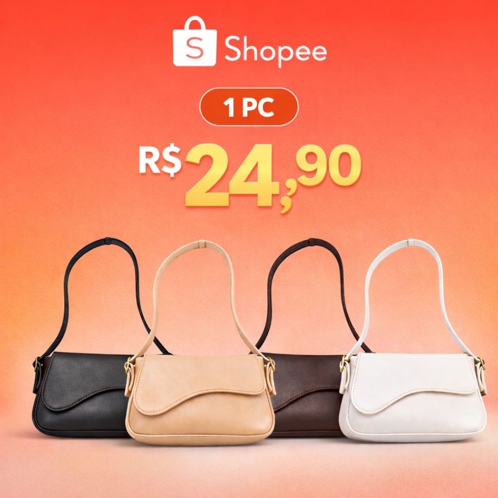Bolsa Feminina Pequena Básica Casual Dia a Dia Alça Regulável Promoção 24,90 em Oferta na Shopee