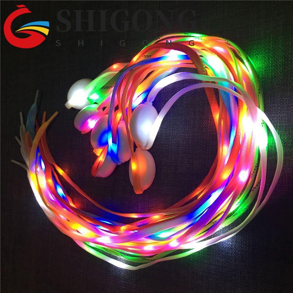 SHIGONG Cadarços Led Femininos Masculinos Sapatos Esportivos Decoração De Festa Luminosos Acessórios
