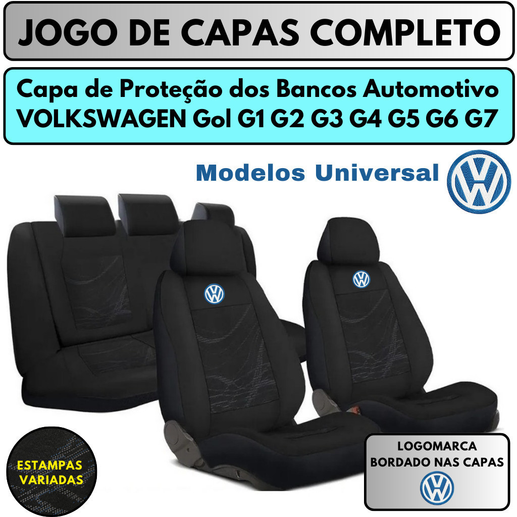 Capa De Banco Volkswagen Gol G2-G3-G4-G5-G6-G7 Tecido Grosso Automotivo VW Todos os Modelos