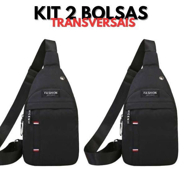 Kit 2 Mochilas de Peito Pochete Transversal Unissex Impermeável Resistente para Viagem e Dia a Dia