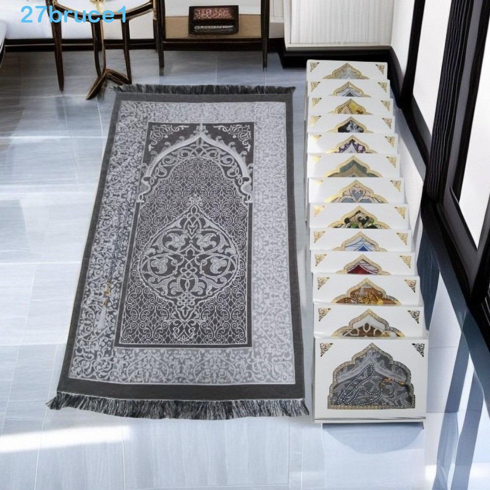 Imagem BRUCE1 Tapete De Oração Muçulmano , Conjunto De Dobrável De 70x110cm , Islâmico Retangular Antiderrapante Estilo Étnico